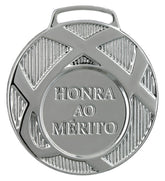 Medalha prata vitória 60001 6,0 cm com fita azul